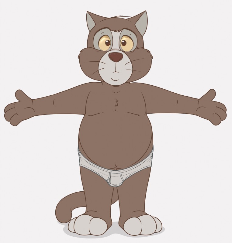 barefoot briefs clothed clothing feet male overweight overweight_male simple_background solo tighty_whities topless underwear white_background white_briefs white_clothing white_underwear neenya disney talespin douglas_benson domestic_cat felid feline felis mammal absurd_res hi_res