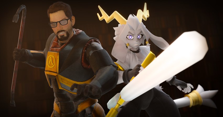 gordon freeman, sybil, and warfare sybil (blender eevee and etc) created by theant/thedirtyant