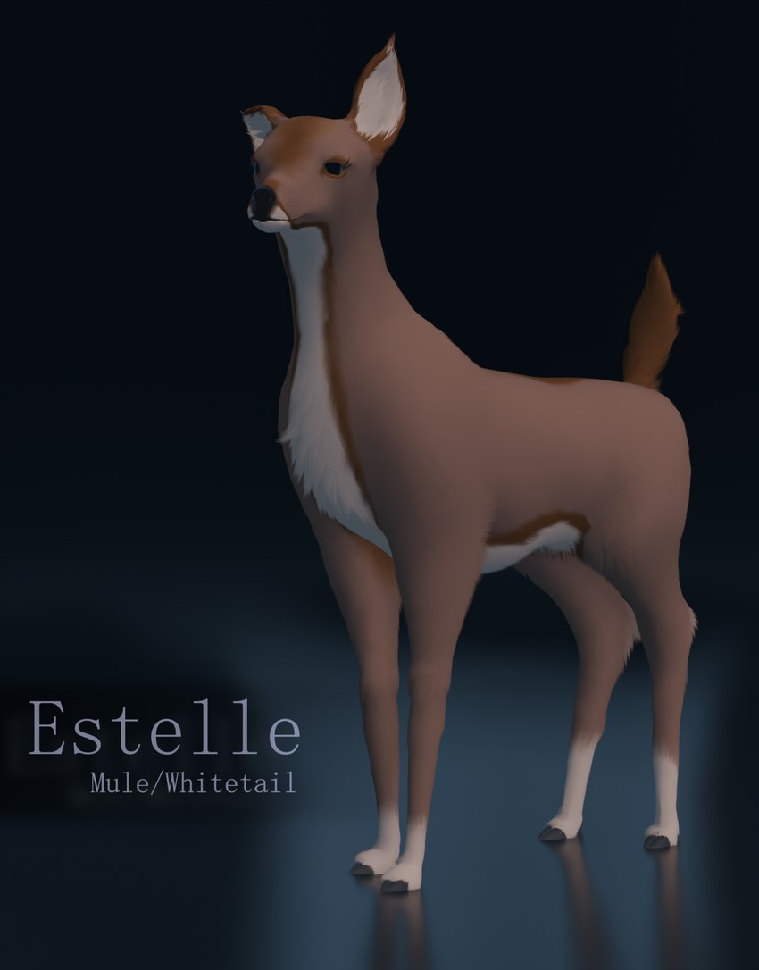 blue_eyes brown_body brown_fur chest_tuft female feral front_view fur looking_at_viewer nude simple_background solo standing tuft doriyote blender_eevee estelle_(doriyote) deer mammal new_world_deer white-tailed_deer 3d_(artwork) blender_(artwork) digital_media_(artwork) hi_res