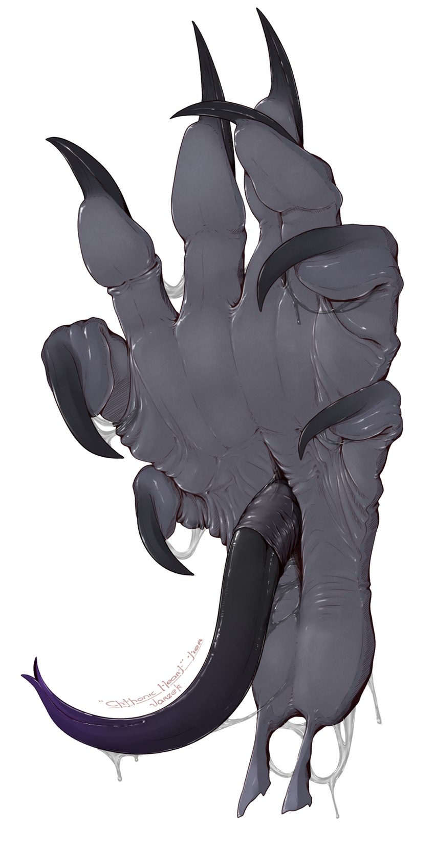 ambiguous_gender barefoot claws feet foot_fetish foot_focus forked_tongue humanoid_feet paws plantigrade simple_background slime soles solo toe_claws toes tongue tongue_from_foot unusual_anatomy unusual_tongue kredri alien_(franchise) varzek_(character) alien facehugger lesser_hybrid hi_res