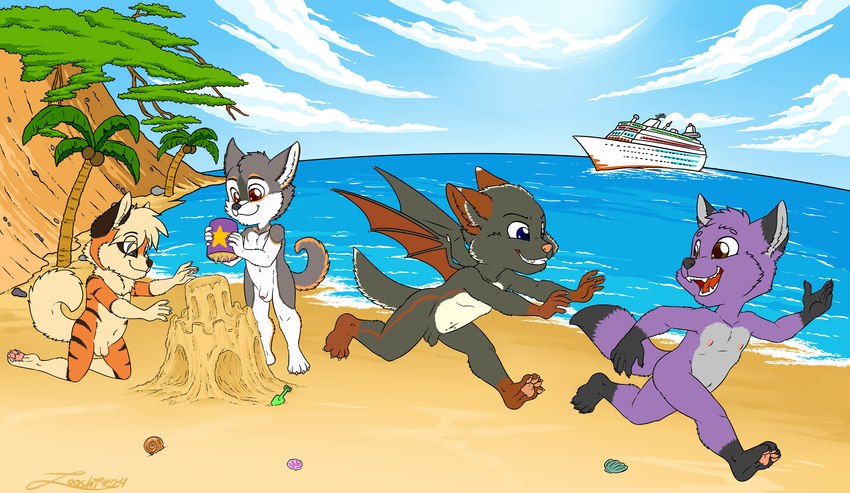 anthro beach casual_nudity clothing cloud cruise_ship flaccid genitals group male merchant_ship passenger_ship penis sand_castle sculpture ship vacation vehicle watercraft young young_anthro young_male zooshi nintendo pokemon caleb_(calebthefox) curlyshep drago rethex arcanine canid canine canis domestic_dog generation_1_pokemon german_shepherd herding_dog mammal mixed_breed pastoral_dog pokemon_(species) shepsky 2024 hi_res