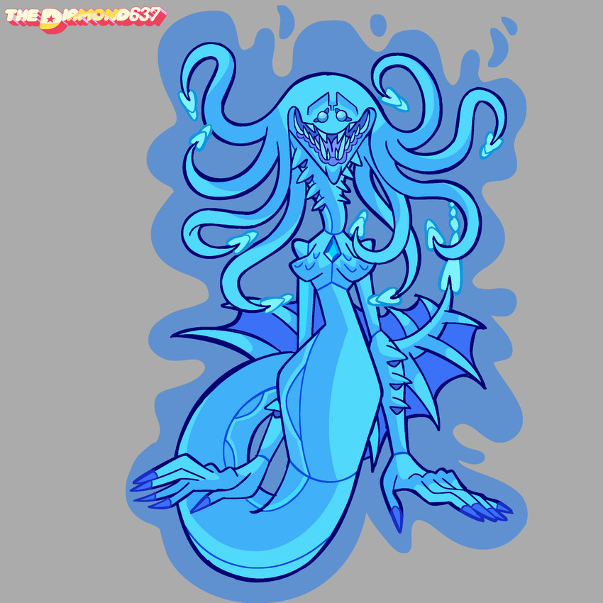 blue_body blue_eyes blue_skin breasts female gem gills nude scaled_breasts sharp_teeth simple_background solo split_form teeth thediamond637 cartoon_network steven_universe blue_diamond_(steven_universe) alien aquatic corrupted_gem diamond_(gem_species) gem_(species) merfolk monster 1:1 digital_media_(artwork) hi_res