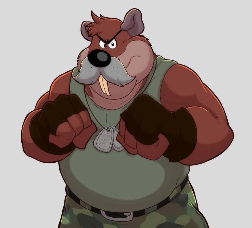 anthro belly black_nose bottomwear clothing humanoid_hands male mature_male overweight overweight_male pants shirt simple_background solo text topwear mezasalvador brok_the_investigator cowcat_games tramp_(brok_the_investigator) cricetid mammal muskrat rodent 2023 absurd_res hi_res translated