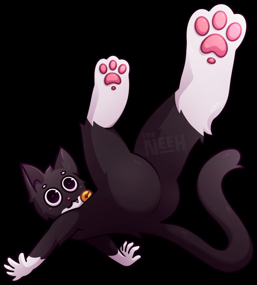 anthro ass_up bell bell_collar black_body black_fur butt butt_focus cat_tail circle_eyebrows collar collar_only derp_eyes dummy ears_up eyebrows falling fangs featureless_crotch feet floating foot_focus fur jumping male male_feet nude owo pawpads paws perspective perspective_shot pink_pawpads pink_paws png_file semi-anthro simple_background single_tooth snout solo tail teeth thick_thighs tongue transparent_background white_body white_fur wide_hips neeh derpy_the_cat domestic_cat felid feline felis mammal 2025 alpha_channel hi_res