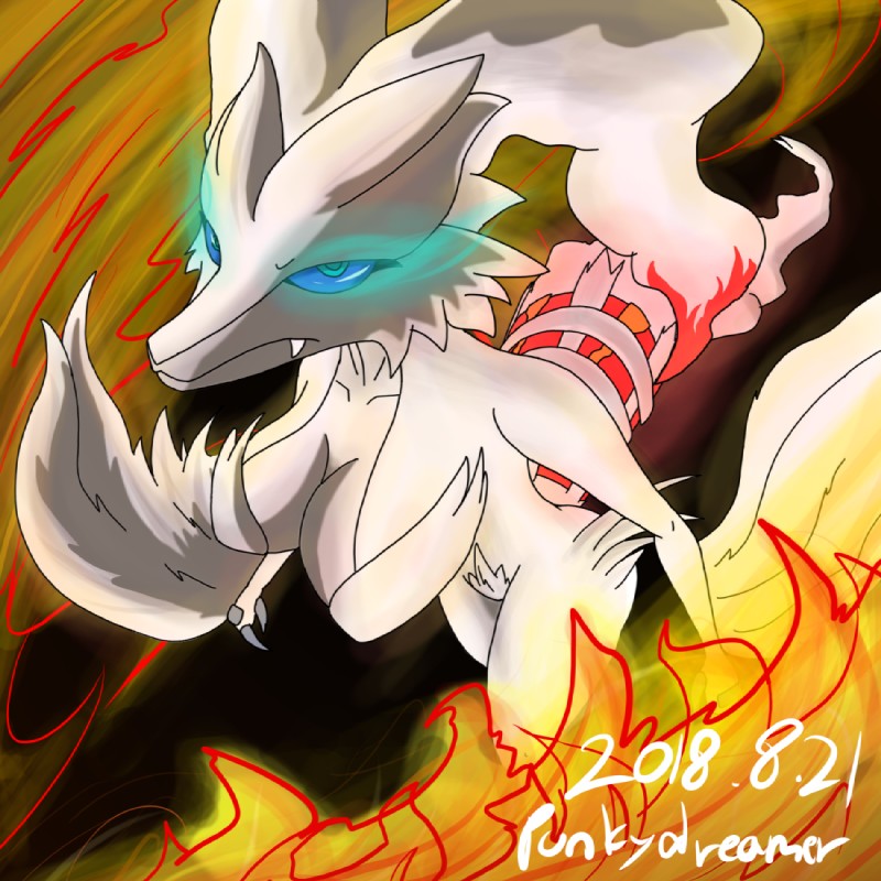 anthro anthrofied female pokemorph solo punkydreamer nintendo pokemon generation_5_pokemon legendary_pokemon pokemon_(species) reshiram 1:1 2018