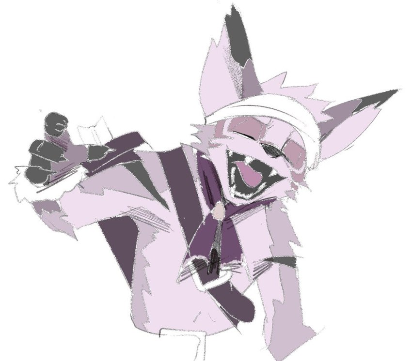 anthro big_ears eyes_closed male neck_scarf open_mouth solo tkhlunehnbxc2fd anothereidos_of_dragon_vein_r amorey canid canine japanese_kobold mammal half-length_portrait portrait