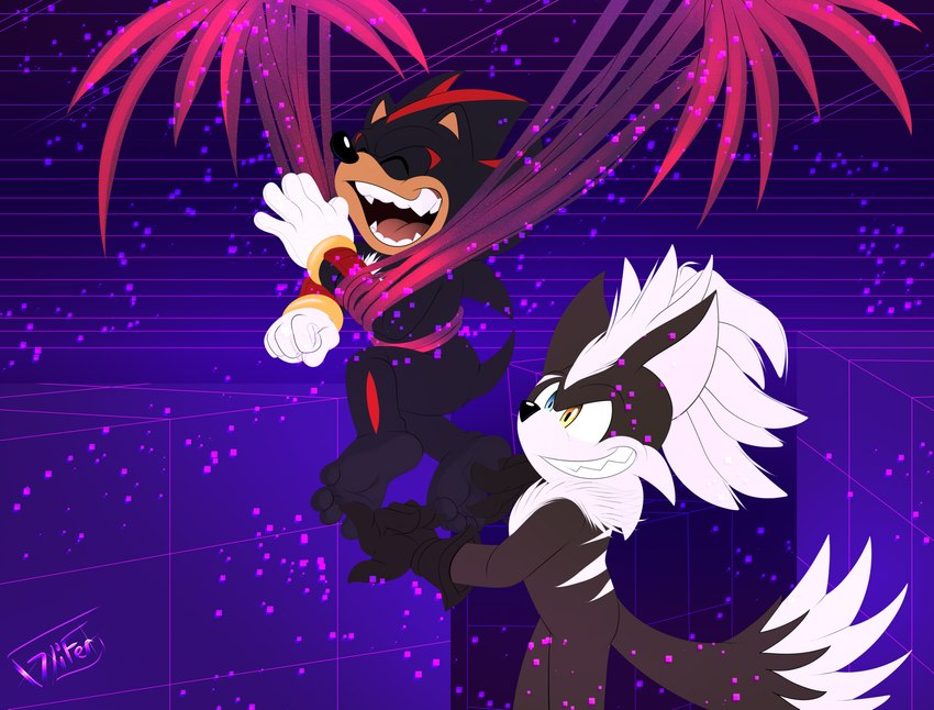 infinite and shadow the hedgehog (sonic the hedgehog (series) and etc) created by glifer