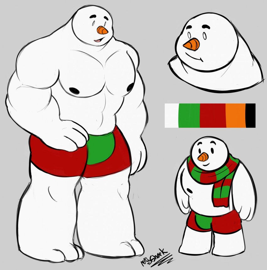 clothed clothing male not_furry scarf snow snowman solo topless white_body white_skin manlyshark frosty_the_snowman fryst elemental_creature elemental_humanoid humanoid mineral_fauna mineral_humanoid snow_creature snow_humanoid hi_res