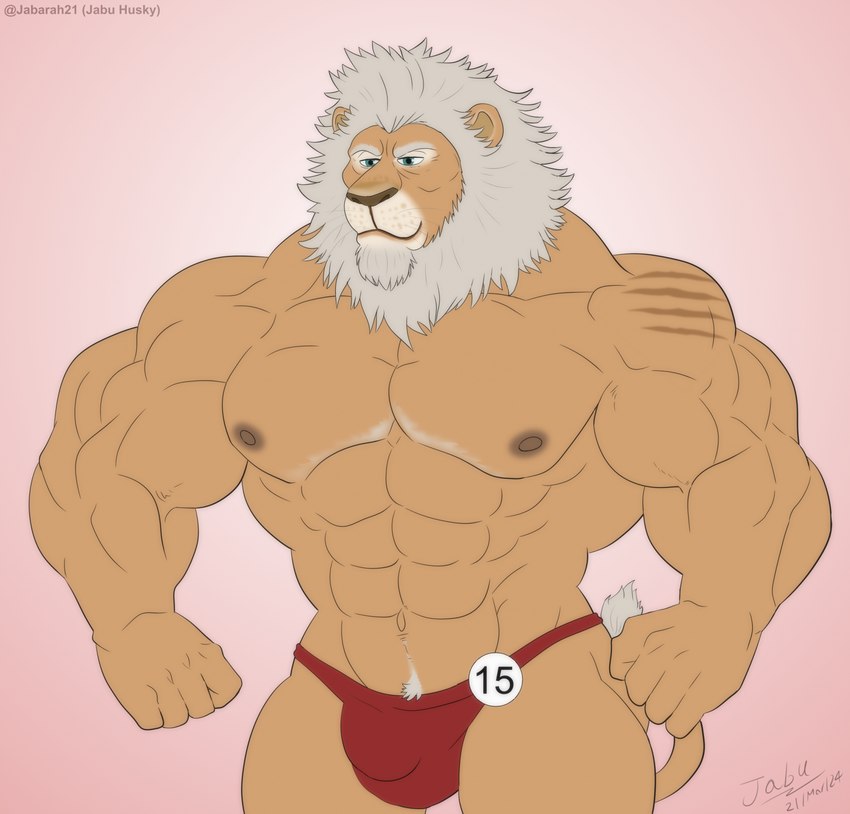 abs anthro biceps bulge male mane muscular muscular_anthro muscular_male nipples pecs solo jabuhusky illumination_entertainment sing_(movie) clay_calloway_(sing) felid lion mammal pantherine hi_res