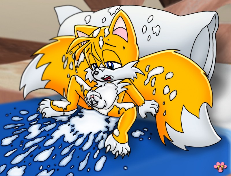 anthro bodily_fluids cum cum_everywhere cum_on_hand cum_on_penis excessive_cum excessive_genital_fluids fur genital_fluids genitals inside male masturbation messy nude orange_body orange_fur penile penile_masturbation penis shota solo young young_anthro young_male twotails sega sonic_the_hedgehog_(series) miles_prower canid canine fox mammal hi_res