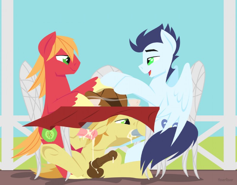 big macintosh, braeburn, soarin, and wonderbolts (friendship is magic and etc) created by hoverrover