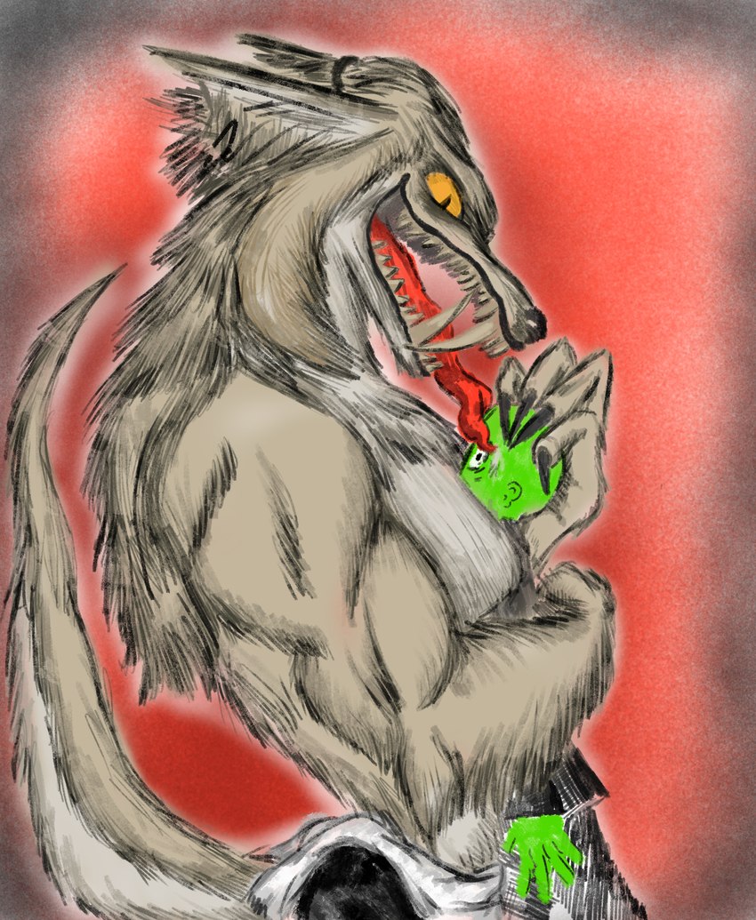 anthro claws clothing duo face_lick fangs female hunter_the_reckoning_(series) large_teeth larger_female licking long_tongue maid_uniform male male/female muscular muscular_anthro muscular_female size_difference smaller_male smothering tail teeth tongue uniform anonymous_artist hunter_the_parenting_(series) werewolf_the_apocalypse world_of_darkness_(series) anon matilda_wilde_(hunter_the_parenting) crinos garou_(world_of_darkness) human mammal werecreature hi_res
