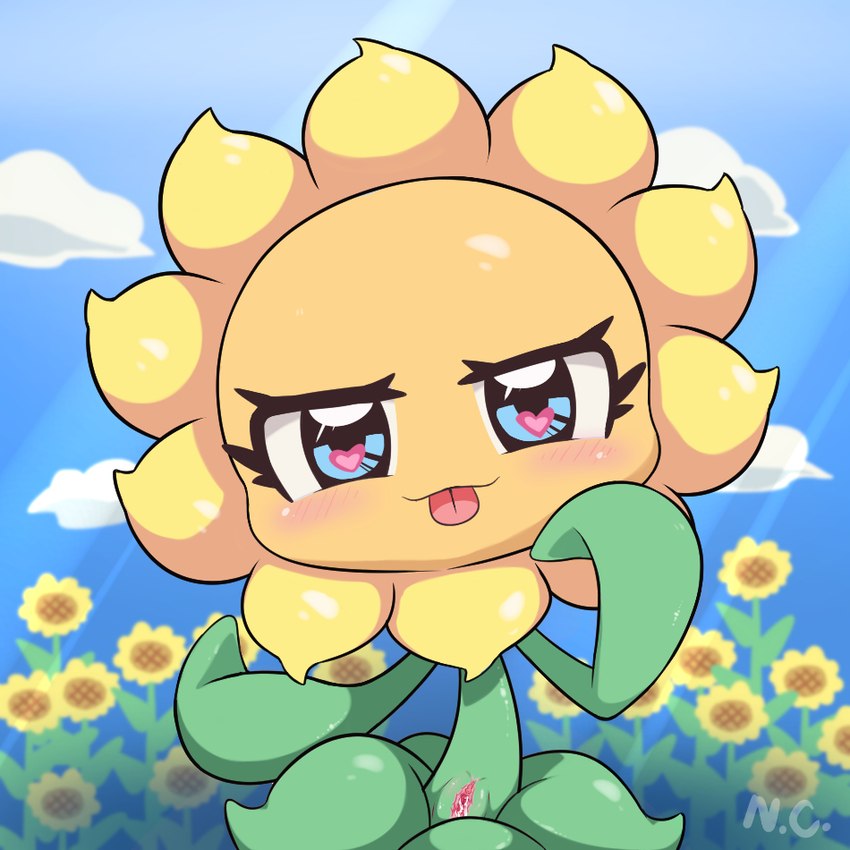 blue_eyes cloud female flower genitals heart_eyes heart_symbol plant pussy sky solo sunflower tongue tongue_out colanukl electronic_arts plants_vs._zombies popcap_games elemental_creature elemental_humanoid flora_fauna flower_creature humanoid plant_humanoid sunflower_(pvz) 1:1