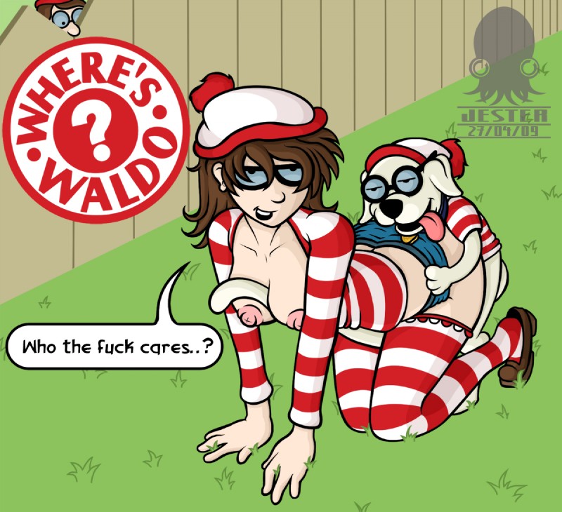 waldo, wenda, and woof (where's waldo?) created by unknown artist