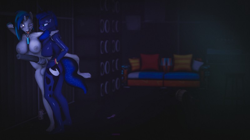 princess luna and vinyl scratch (friendship is magic and etc) created by screwingwithsfm