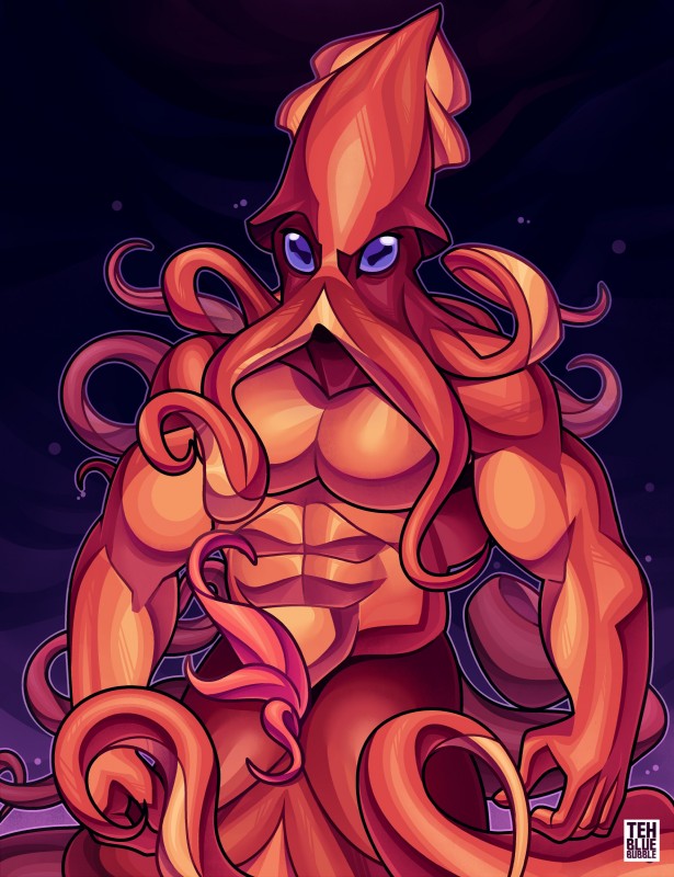 abs animal_genitalia anthro biceps face_tentacles genital_slit genitals horizontal_pupils male mantle_(mollusk) muscular muscular_anthro muscular_male nude pecs penis penis_tentacles pupils solo tentacles unusual_anatomy unusual_genitalia unusual_penis tehbluebubble cephalopod coleoid decapodiform kraken marine mollusk monster 2019 absurd_res hi_res