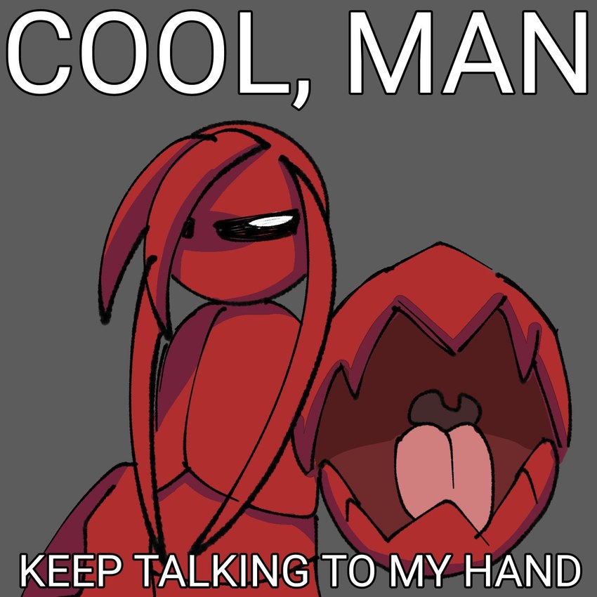 anthro claws hair looking_at_viewer red_body red_hair red_scales red_tail scales solo tail text tongue hevinsane cooper_(hevinsane) animal_humanoid arthropod arthropod_humanoid crustacean crustacean_humanoid decapoda humanoid lobster lobster_humanoid malacostracan marine marine_humanoid 1:1 english_text hi_res signature