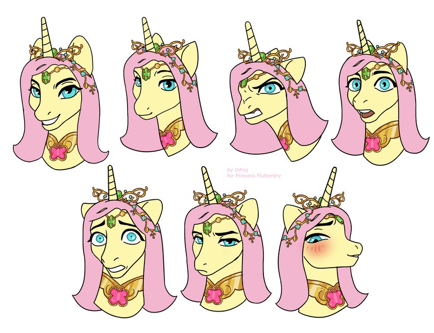 alternate_form alternate_hairstyle alternate_universe anthro context_at_source crown element_of_kindness emote emotion_chart female headgear horn solo tiara wings infrej friendship_is_kindness friendship_is_magic hasbro my_little_pony mythology fluttershy_(mlp) princess_fluttershy equid equine horse mammal mythological_creature mythological_equine pony winged_unicorn absurd_res hi_res