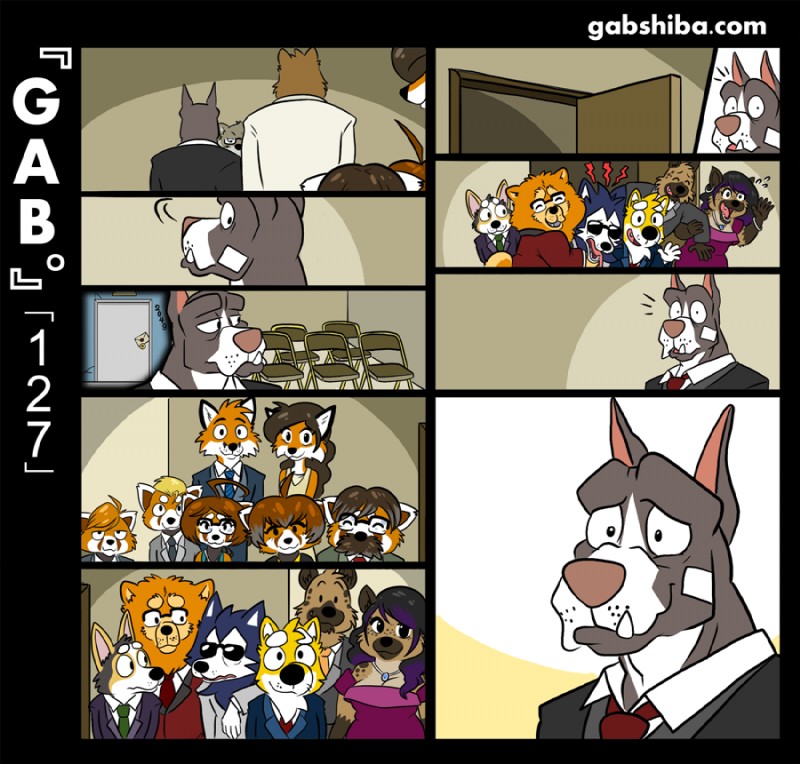 anthro blonde_hair blue_body blue_fur brown_hair eyewear facial_hair family female fur glasses grey_body grey_fur group hair hungover male multicolored_hair necktie orange_body orange_fur smile sunglasses text wedding white_body white_fur yellow_body yellow_fur gabshiba gab_(comic) bau_husky gab_shiba korg_(gabshiba) rita_(gabshiba) ruff_bull voff_akita wang_chow ailurid akita canid canine canis chow_chow domestic_dog fox husky hyena mammal nordic_sled_dog red_panda shiba_inu siberian_husky spitz spotted_hyena comic url parent_(lore) sibling_(lore) son_(lore)