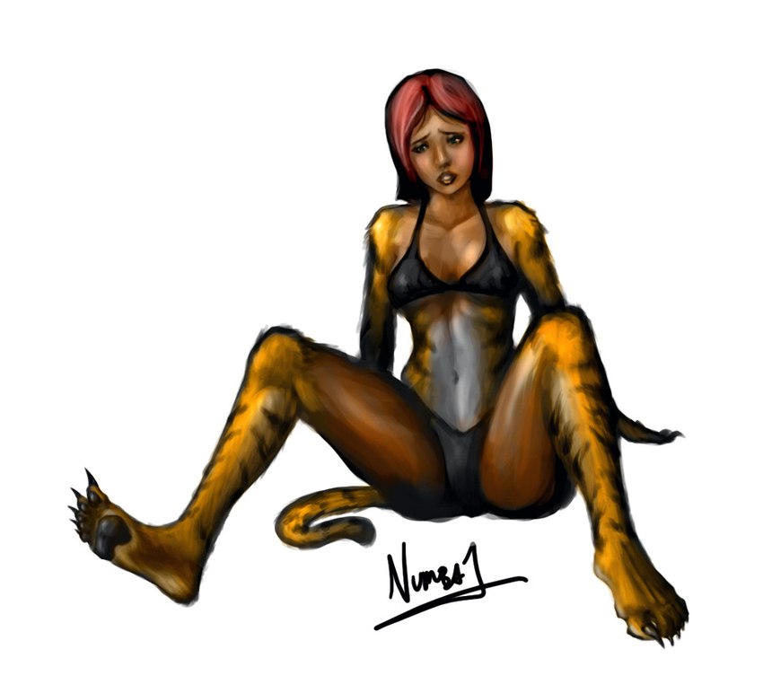 breasts claws clothed clothing female navel nipple_outline simple_background sitting solo spread_legs spreading tail transformation underwear white_background geckzgo animal_humanoid felid felid_humanoid humanoid mammal mammal_humanoid pantherine pantherine_humanoid tiger tiger_humanoid 2006