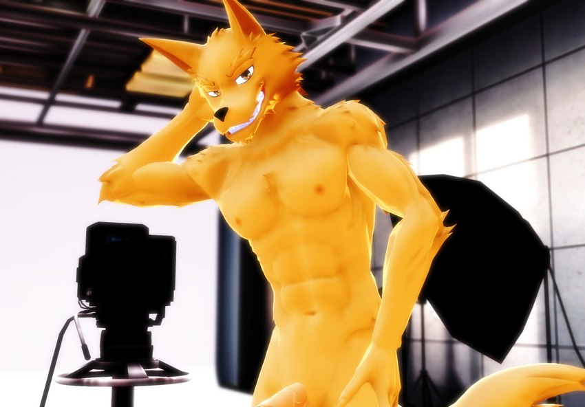 anthro camera looking_at_viewer male muscular muscular_male solo standing dodger_akame_(artist) utau sou_notamine canid canine canis domestic_dog mammal 3d_(artwork) digital_media_(artwork) hi_res mikumikudance_(artwork)