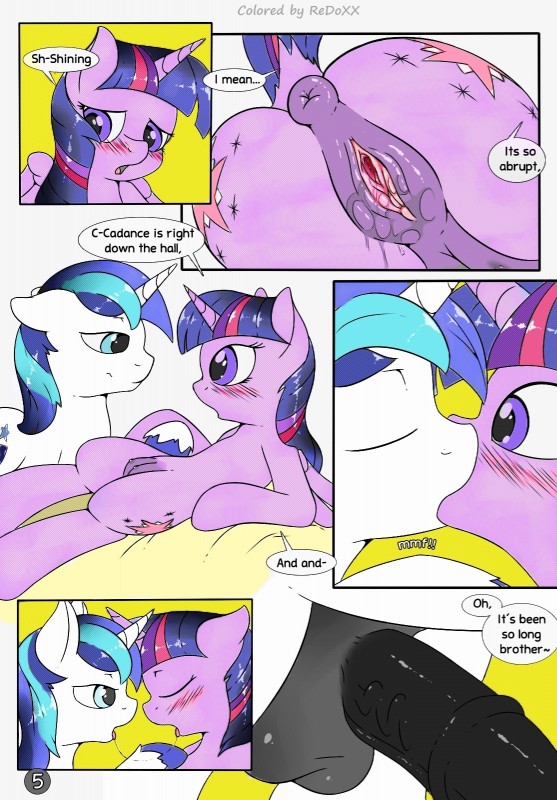 shining armor and twilight sparkle (friendship is magic and etc) created by fearingfun and redoxx