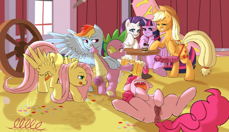 twilight sparkle, rainbow dash, fluttershy, pinkie pie, applejack, and etc (friendship is magic and etc) created by crade