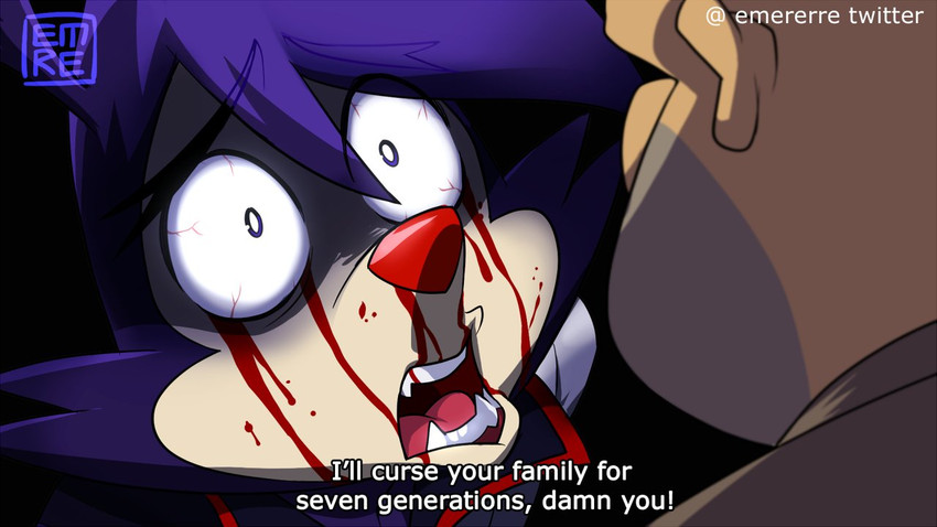 anthro blood blood_on_face bodily_fluids cosplay crossover_cosplay duo face_focus male text emererre_(artist) animaniacs animaniacs_(2020) anime-aniacs gintama hulu warner_brothers gintoki_sakata ralph_t._guard yakko_warner human mammal 16:9 crossover english_text subtitled traced watermark widescreen