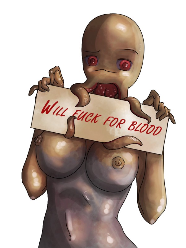 breasts female navel nipples nude simple_background solo tentacles white_background crisis-omega turtle-head s.t.a.l.k.e.r. bloodsucker 3:4 hi_res