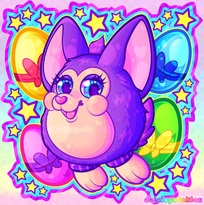 blue_eyes egg female fur heart_symbol purple_body purple_fur solo star y2k_(graphic_design) dolcisprinkles tattletail tattletail_(character) tattletail_(species) 2017 artist_name colorful_theme signature