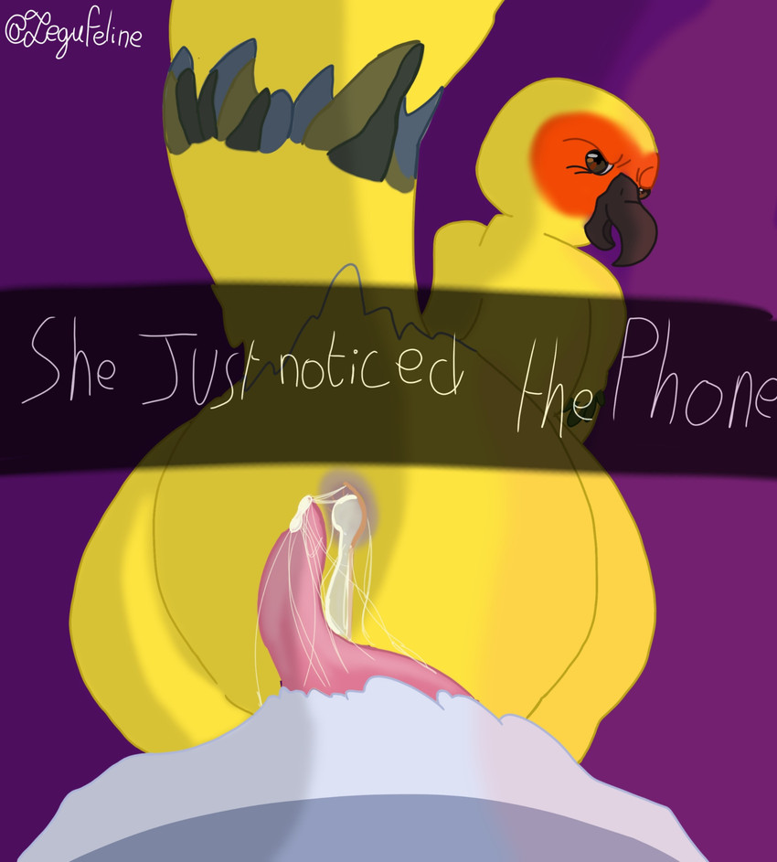anal angry anthro beak bodily_fluids cum cum_inside duo feathers female genital_fluids genitals male male/female open_beak open_mouth orange_eyes penis pull_out tail tail_feathers tapering_penis yellow_body legu_lefelin snapchat sabos_shoebill avian hi_res