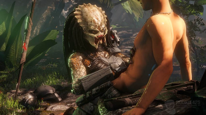 abs armor breasts clothed clothing dreadlocks duo female foreplay hand_on_belly human_penetrating interspecies male male/female melee_weapon military muscular penetration polearm romantic soldier spear suggestive undressing warrior weapon bravo44_(artist) rookie425 alien_vs._predator_(franchise) predator_(franchise) mata alien human humanoid mammal yautja 16:9 2022 3d_(artwork) adobe_photoshop_(artwork) digital_media_(artwork) hi_res source_filmmaker_(artwork) widescreen