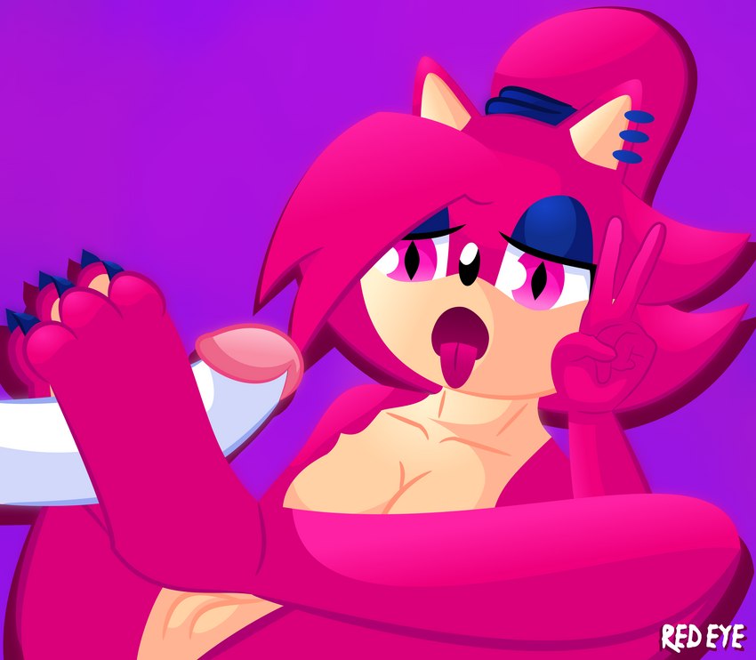 anthro breasts ear_piercing feet female foot_fetish foot_play footjob fur genitals hair male male/female open_mouth pawpads paws penis piercing pink_eyes pussy red_body red_hair sex solo redeye_samurai_(artist) sega sonic_the_hedgehog_(series) asami_the_cat fan_character domestic_cat felid feline felis mammal hi_res