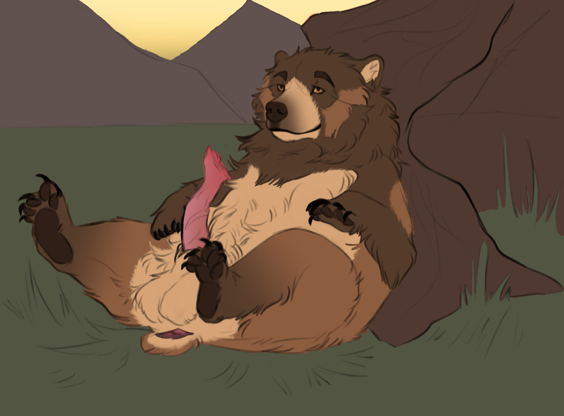 5_toes against against_natural_surface against_object against_surface against_tree anatomically_correct anatomically_correct_genitalia anatomically_correct_penis animal_genitalia animal_penis anus arm_markings aroused balls belly big_balls big_penis boulder brown_arms brown_body brown_claws brown_ear brown_ears brown_feet brown_fur brown_legs brown_mane brown_nose brown_pawpads brown_paws brown_tail butt cheek_markings claws dark_anus detailed_background erection eyebrows facial_markings feet feral finger_claws fluffy fluffy_tail fur fur_markings genitals grass hair head_markings legs_up long_penis looking_at_viewer male male_feral mane mane_hair markings monotone_balls monotone_feet monotone_genitals monotone_inner_ear monotone_markings multicolored_body multicolored_ears multicolored_fur multicolored_penis muzzle_(marking) nude on_ground orange_eyes outside pawpads paws penis pink_penis plant plantigrade purple_anus quadruped raised_leg red_anus red_penis rock sheath sheath_slit short_ears short_fur short_tail sitting small_ears small_tail snout snout_markings solo tail tan_balls tan_belly tan_body tan_ears tan_fur tan_inner_ear tan_markings tan_sheath tan_tail thick_penis three-quarter_view toe_claws toes tree two_tone_anus two_tone_body two_tone_ears two_tone_fur two_tone_penis two_tone_tail ursine_ears ursine_genitalia ursine_penis vein veiny_penis kasicz third-party_edit kuruk_(character) bear brown_bear grizzly_bear mammal ursidae ursine 2025 digital_drawing_(artwork) digital_media_(artwork) hi_res sketch