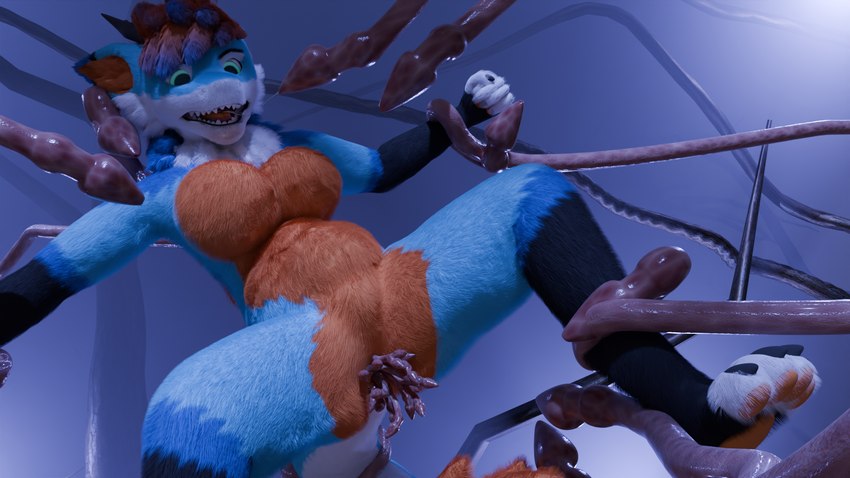 abdominal_bulge anthro bdsm breast_growth breasts capture dark female fluffy fog forced forest fur growth oral plant questionable_consent restraints solo tail tentacles tree fox_the_hyena mythology fyrne dragon furred_dragon furred_scalie mythological_creature mythological_scalie scalie 16:9 hi_res widescreen