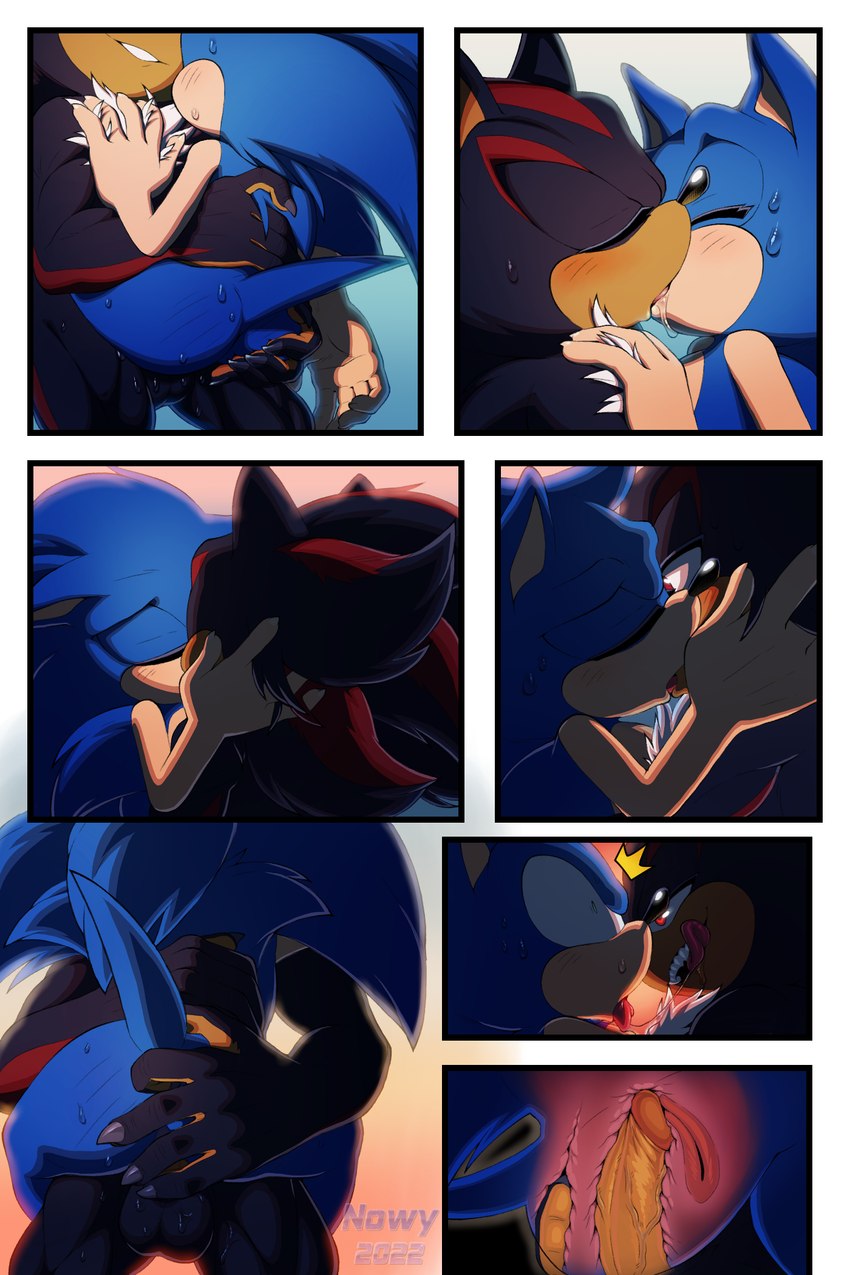 anal anal_fingering andromorph andromorph/male anthro anus bed bedroom biped black_body black_fur black_nose blue_body blue_fur blush blush_lines bodily_fluids butt butt_grab chest_tuft countershade_fur countershading dripping duo erection eyes_closed fingering french_kissing fur furniture genitals green_eyes hand_on_butt hug hugging_another hugging_partner humanoid_genitalia humanoid_hands humanoid_penis inside internal internal_vaginal intersex intersex/male kissing looking_at_another looking_pleasured lying making_out male morning morning_sex multicolored_body multicolored_fur muscular muscular_anthro muscular_male nude nude_anthro nude_male on_back on_bed open_mouth open_smile penetration penile penile_penetration penis pussy quills_(anatomy) red_body red_eyes red_fur relationship romantic saliva saliva_drip saliva_string smile sweat tan_arms tan_body tan_countershading tan_fur tan_inner_ear text tongue tongue_out tuft uterus vaginal vaginal_penetration vein veiny_penis nowykowski7 sega sonic_the_hedgehog_(series) shadow_the_hedgehog sonic_the_hedgehog eulipotyphlan hedgehog mammal 2022 2:3 artist_name comic digital_drawing_(artwork) digital_media_(artwork) hi_res shaded