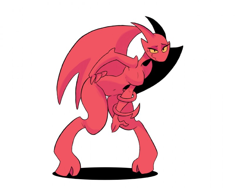 anthro claws featureless_crotch female hooves horn nude red_body red_skin simple_background small_waist solo white_background wide_hips wings yellow_eyes sollarian satina_(series) lucia_(satina) demon 2019 5:4