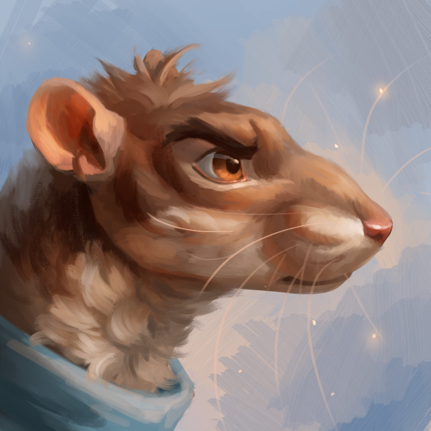 anthro brown_body brown_fur fur male solo whiskers akineza redwall vitch_(redwall) mammal murid murine rat rodent 1:1 2021 digital_media_(artwork) digital_painting_(artwork) headshot_portrait portrait