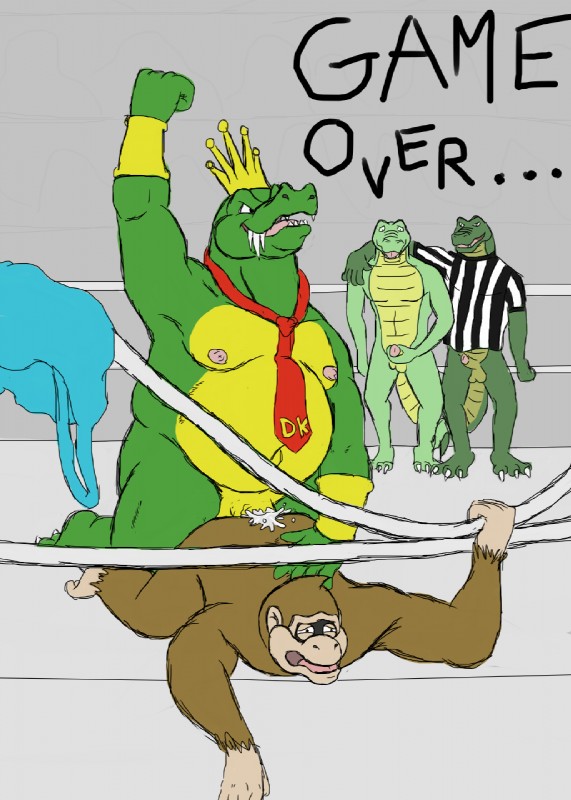 donkey kong and king k. rool (donkey kong (series) and etc) created by zerr