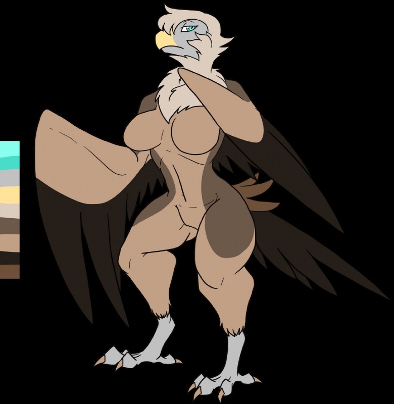 4_toes :| anisodactyl anthro athletic athletic_anthro athletic_female avian_feet beak biped black_background black_body black_feathers blue_eyes breasts brown_body brown_countershading brown_feathers cheek_tuft chest_tuft claws color_swatch countershade_face countershade_torso countershading digitigrade facial_tuft feather_hair feather_mane feather_tuft feathers featureless_breasts featureless_crotch feet female grey_beak grey_body grey_countershading grey_skin head_tuft looking_at_viewer mane multicolored_body multicolored_feathers non-mammal_breasts nude pseudo_hair pseudo_mane reverse_countershading simple_background solo standing tail tail_feathers talons tan_body tan_feathers tan_mane thick_thighs toes tuft winged_arms wings yellow_beak nat-cha accipitrid accipitriform avian bird himalayan_vulture old_world_vulture vulture 2017 cool_colors digital_media_(artwork) full-length_portrait hi_res model_sheet portrait