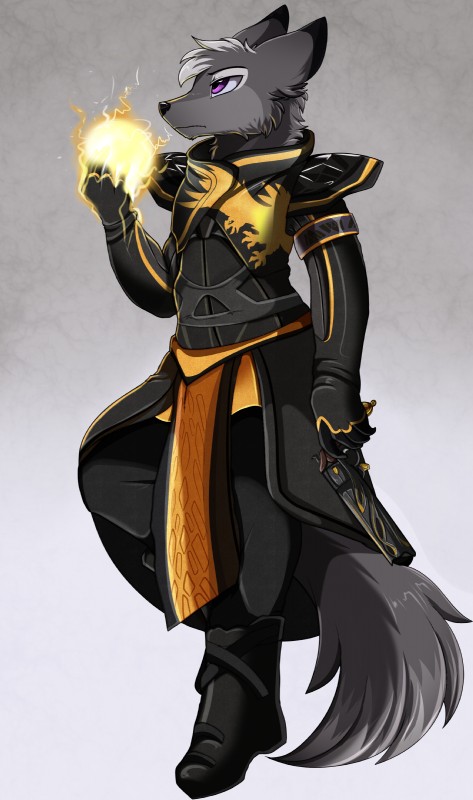 anthro clothing fire fireball gun lumina_(destiny) male plantigrade ranged_weapon solo warlock_(destiny_2) weapon pridark bungie destiny_(video_game) canid canine fox mammal 2020 absurd_res crossover hi_res