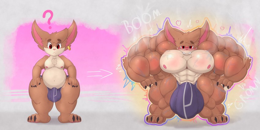 4_fingers abs anthro balls big_balls big_muscles big_penis blush brown_body brown_fur bulge clothed clothing expansion feet fingers fur genitals growth hair huge_balls huge_muscles huge_penis hyper hyper_genitalia hyper_muscles hyper_penis magic male muscle_growth muscular muscular_male nipples pecs penis simple_background solo steam steaming text toes underwear underwear_only vezerem league_of_legends riot_games tencent almond_(vezerem) mammal yordle 2:1 english_text hi_res sequence