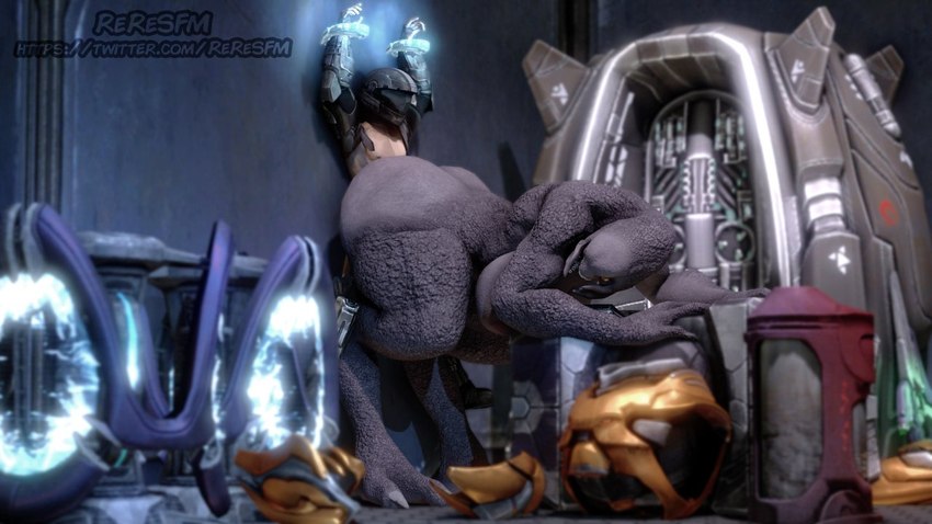 against_surface against_wall areola armor bent_over big_breasts big_butt breasts butt clothing dark_body duo female from_behind_position headgear helmet huge_breasts huge_butt huge_hips huge_thighs interspecies larger_female larger_penetrated male male/female nude odst penetration pinned sex size_difference smaller_male thick_thighs wide_hips xenophilia reresfm halo_(series) microsoft xbox_game_studios alien human mammal sangheili 16:9 3d_(artwork) digital_media_(artwork) widescreen