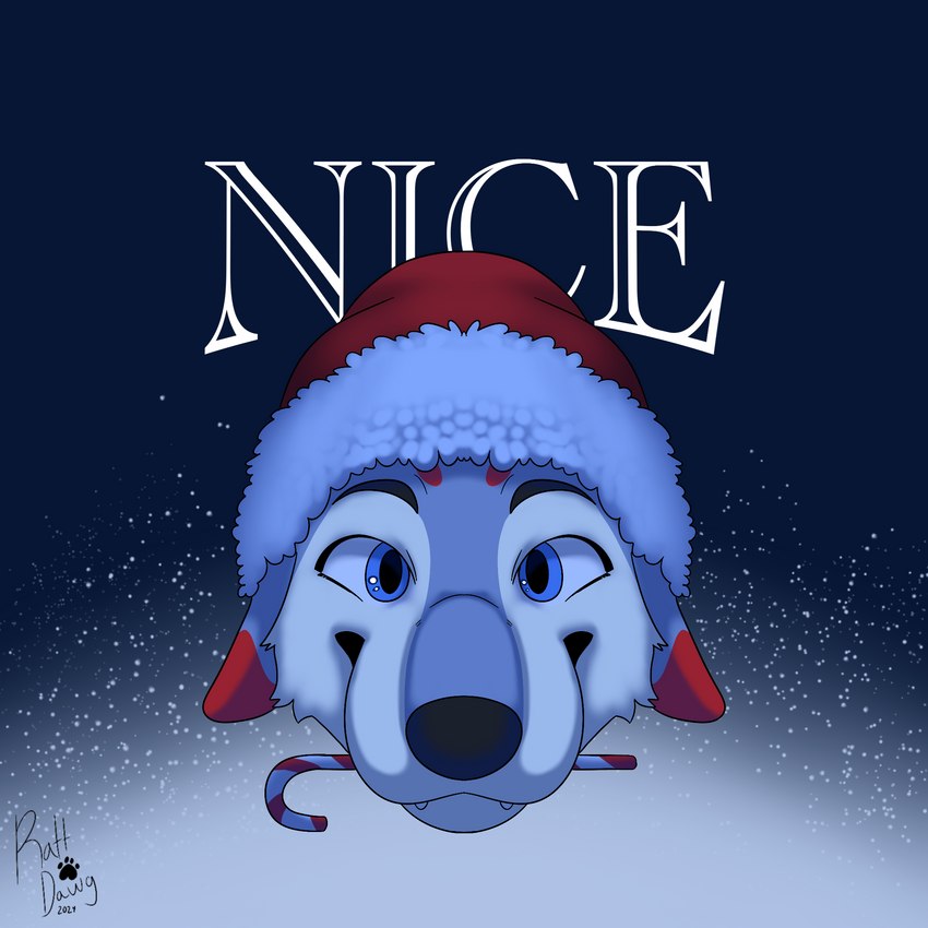 blue_body blue_eyes blue_fur candy candy_cane christmas_clothing christmas_headwear clothing dessert food fur hat headgear headwear holidays male red_body red_fur santa_hat simple_background smile snow solo text white_body white_fur rattdawg christmas driftwood_(rattdawg) canid canine canis domestic_dog great_pyrenees livestock_guardian_dog mammal molosser mountain_dog pastoral_dog 1:1 hi_res