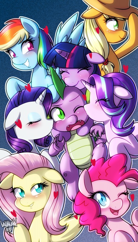 starlight glimmer, twilight sparkle, rainbow dash, fluttershy, pinkie pie, and etc (friendship is magic and etc) created by danmakuman