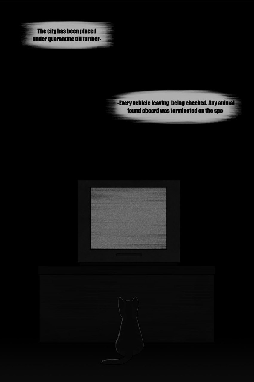 ambiguous_gender black_background electronics feral fur rear_view silhouette simple_background sitting solo static tail television text text_box watching_television sebdoggo serenity_(comic) zeke_(serenity) domestic_cat felid feline felis mammal 2014 2:3 adobe_photoshop_(artwork) comic digital_drawing_(artwork) digital_media_(artwork) english_text greyscale hi_res impact_(font) monochrome male_(lore) young_(lore)