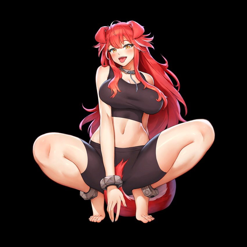 animal_ears anklet armlet barefoot big_breasts black_bra black_clothing black_sports_bra black_underwear boy_shorts bra breasts butt butt_from_the_front choker cleavage clothed clothing convenient_censorship exposure_variation fangs feet female game_cg hair hair_covering_breasts jewelry long_hair looking_at_viewer male_underwear multi_ear multicolored_hair navel necklace official_alternate_costume red_hair simple_background sitting solo sports_bra sportswear spread_legs spreading tachi-e tail tail_censorship teeth tongue tongue_out transparent_background underwear white_hair wolf_ears wolf_tail yellow_eyes kakiman last_origin fenrir_(last_origin) animal_humanoid canid canid_humanoid canine canine_humanoid humanoid mammal mammal_humanoid wolf_humanoid 1:1 alpha_channel full-length_portrait hi_res official_art portrait