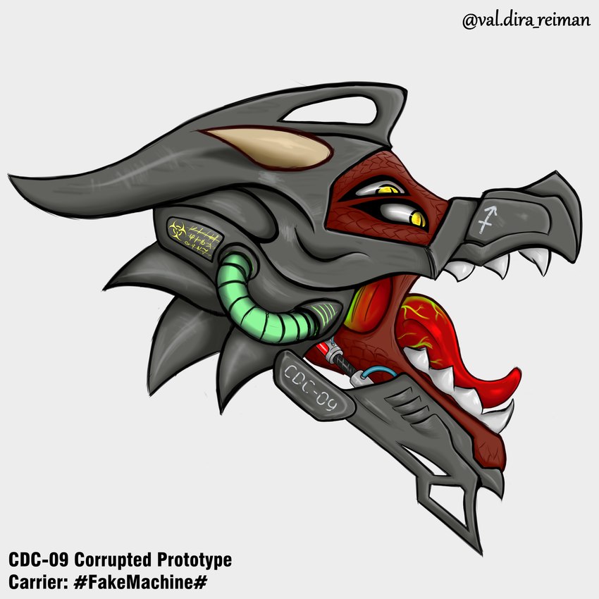 angry anthro armor corruption cybernetics fangs headgear helmet horn machine male markings mechanic multi_eye red_body red_scales scales solo teeth tongue yellow_eyes val'dira european_mythology mythology dragon mythological_creature mythological_scalie scalie western_dragon 1:1 absurd_res hi_res