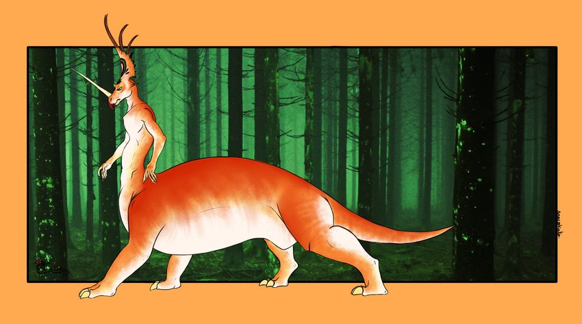 anthro male red_body solo torso white_body dracokaito ceratopsian dinosaur hybrid mammal mammal_taur ornithischian prehistoric_species reptile scalie styracosaurus taur digital_media_(artwork) hi_res sketch