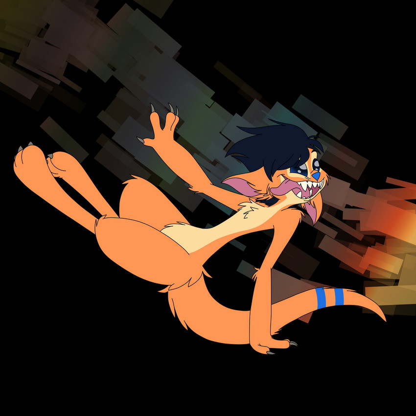 3_toes 4_fingers ambiguous_gender black_hair blue_eyes blue_nose breakdancing chest_tuft claws dancing feet fingers fur grey_claws hair open_mouth open_smile orange_body orange_fur short_hair silly simple_background smile solo teeth toe_claws toes tongue tongue_out transparent_background tuft badlib disney lilo_and_stitch fan_character rib_(ribera) alien experiment_(lilo_and_stitch) 1:1 2020 absurd_res alpha_channel flat_colors hi_res